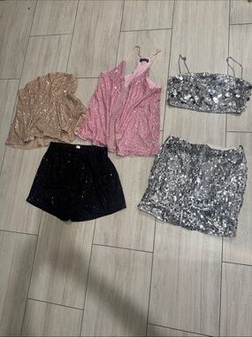 Sorted sequins Large and beige top XL sorted brands also 5 pieces
